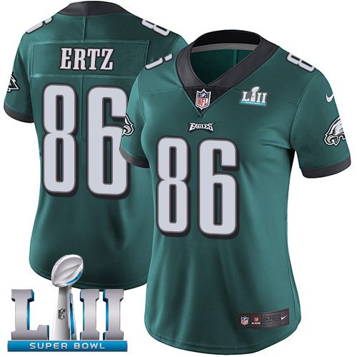 Women Philadelphia Eagles #86 Ertz Green Limited 2018 Super Bowl NFL Jerseys